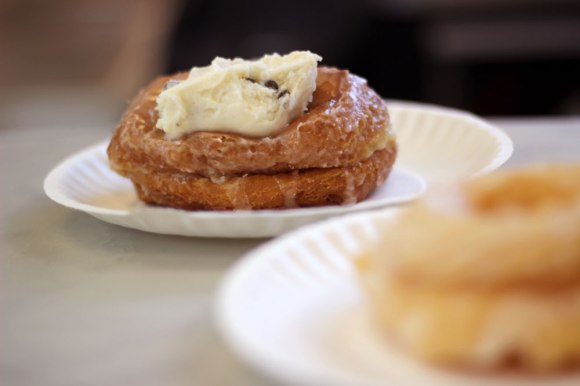 A cannoli cream croissant donut from The Donut Pub