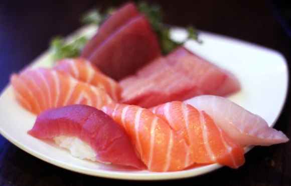 An assortment of sushi and sashimi from Kikoo Sushi