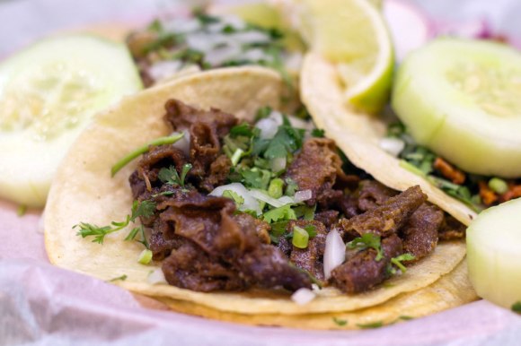 A tripe taco from Taco Mix