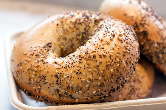 Three everything bagels from Kossar's Bagels & Bialys
