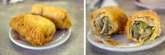 Two nut-free egg rolls from Nom Wah Tea Parlor