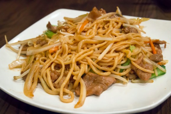 Stir-fried ramen with pork from Kung Fu Little Steamed Buns Ramen