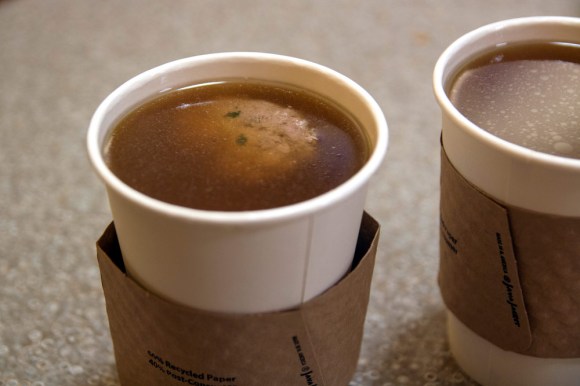 Two cups of Barneys signature broth