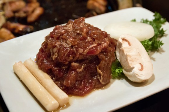 A pile of (raw) bulgogi from Do Hwa