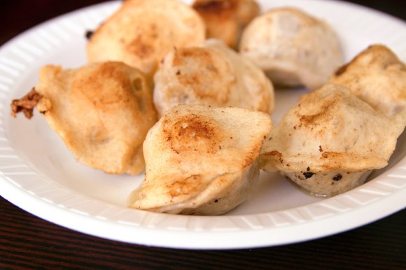 A plate of dill-and-pork dumplings from Tasty Dumpling